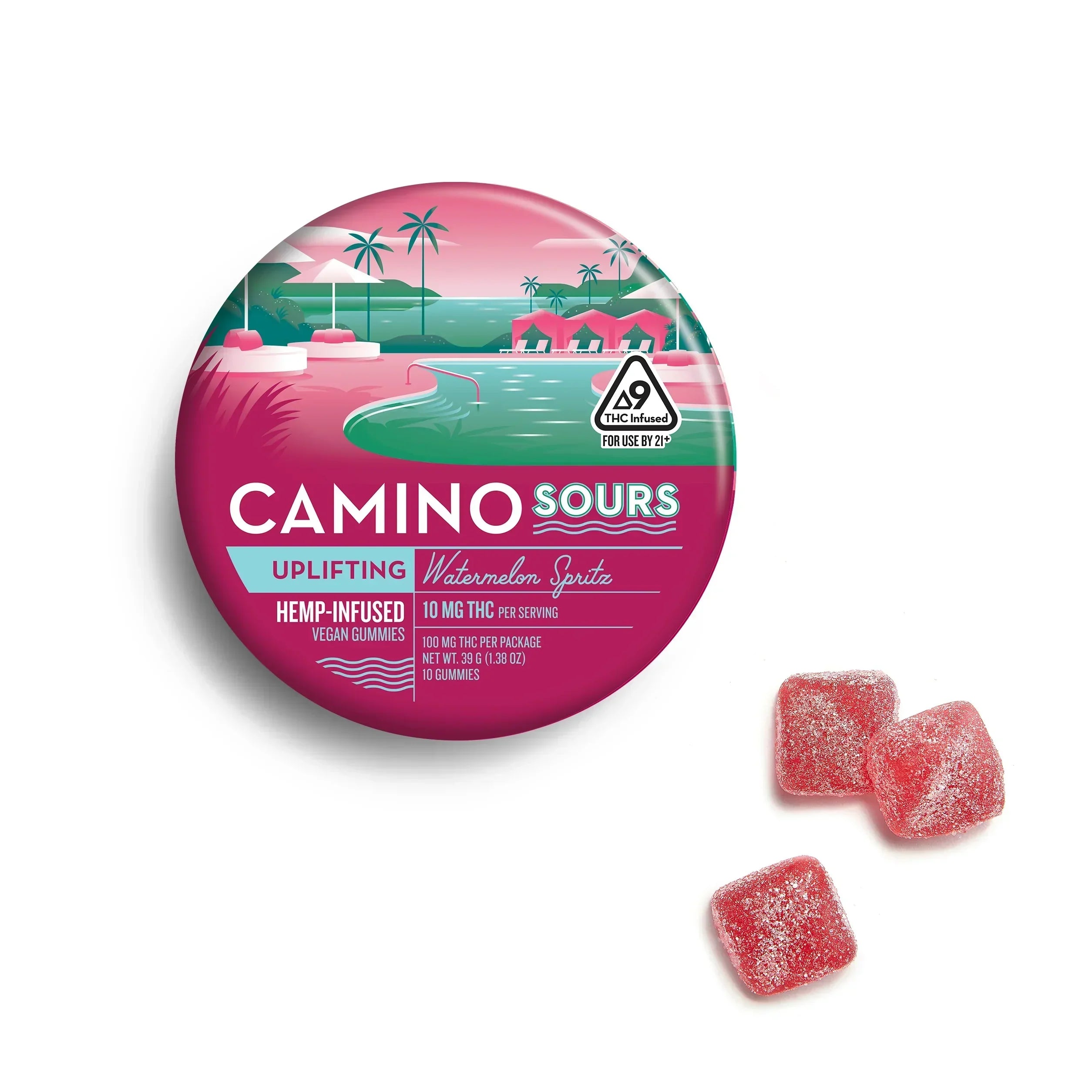 Camino Sours THC Gummies 100mg 10ct Kiva Confections Coastal Hemp Co