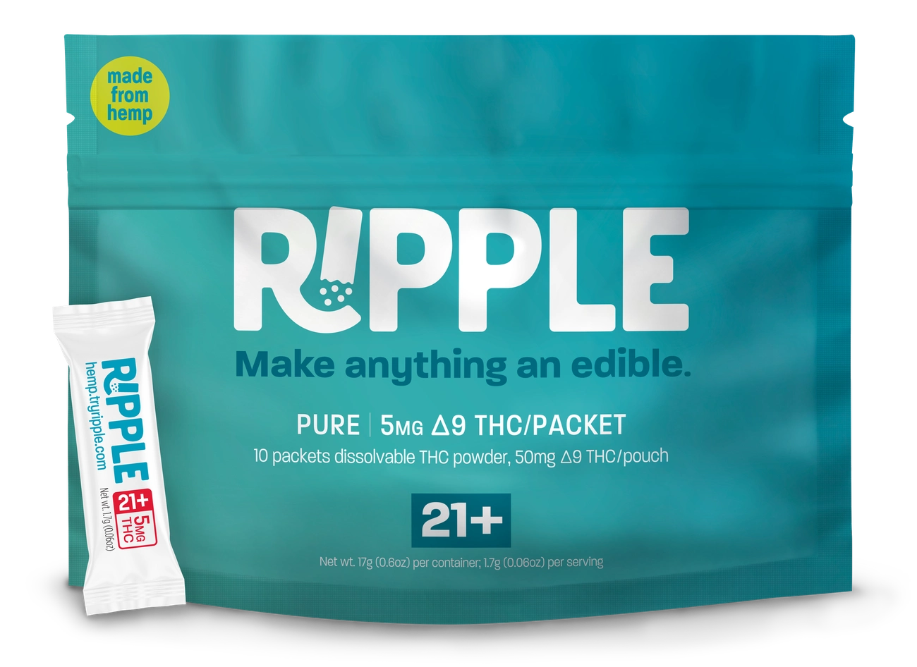 Ripple Pure Dissolvable 50mg Per Bag Ripple Coastal Hemp Co