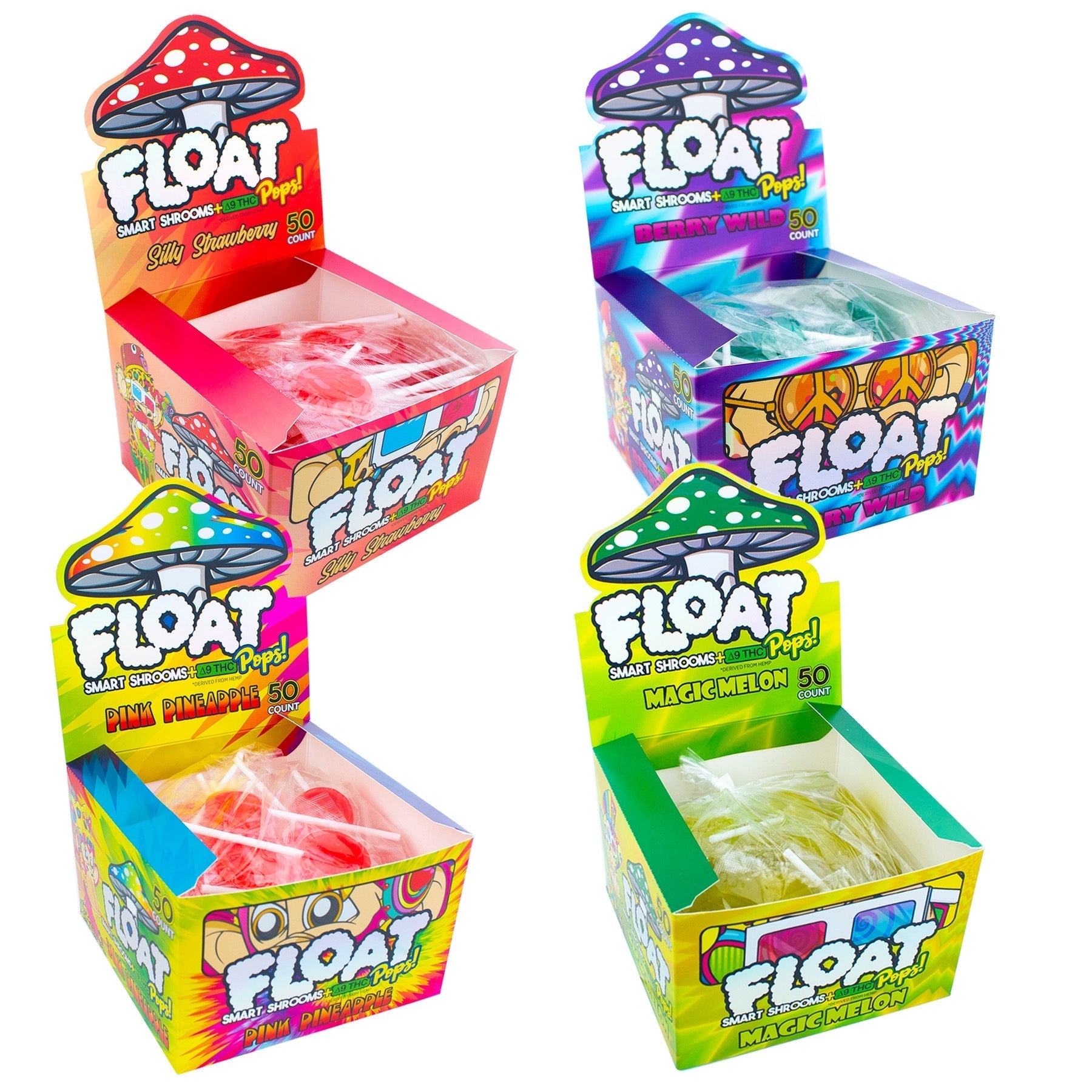 FLOAT Mushroom Lollipops 50ct Box