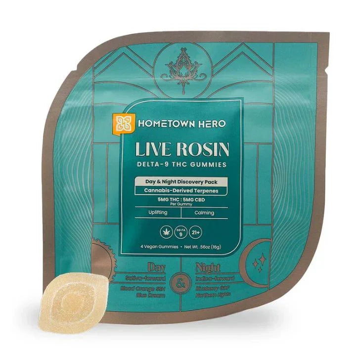 Hometown Hero Live Rosin Day & Night Gummies 20 mg Pack Hometown Hero Coastal Hemp Co