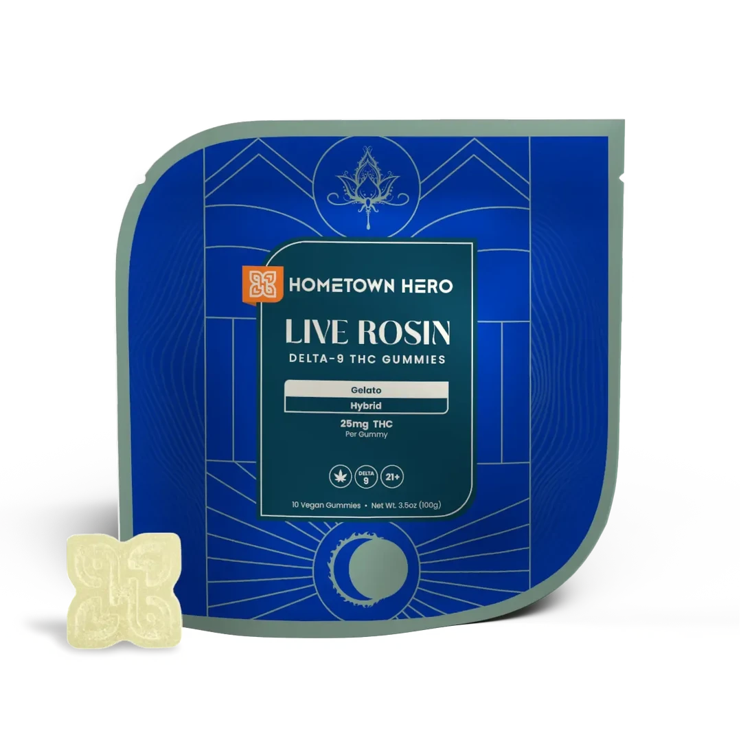 Hometown Hero Live Rosin Delta 9 Gummies 2ct Hometown Hero Coastal Hemp Co