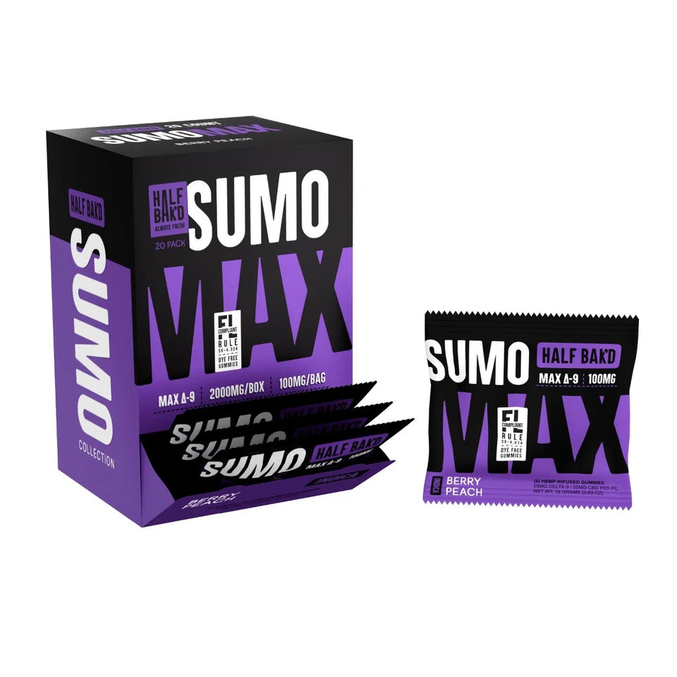 Half Bak'd D9 SUMO MAX Gummies 1000mg - Coastal Hemp Co