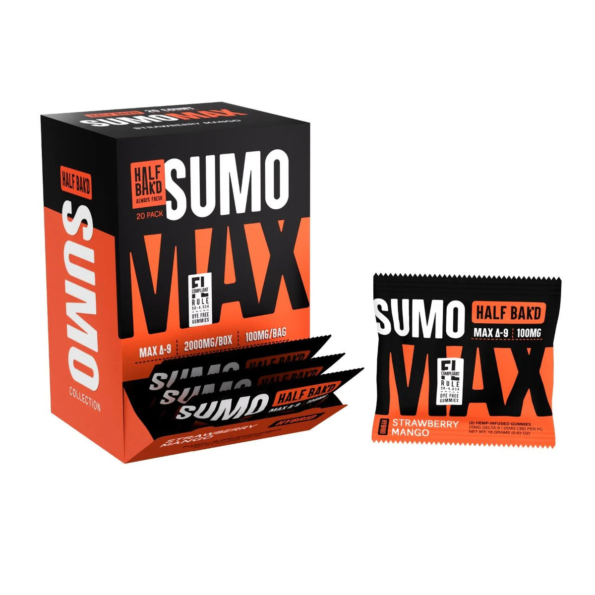 Half Bak'd D9 SUMO MAX Gummies 1000mg - Coastal Hemp Co