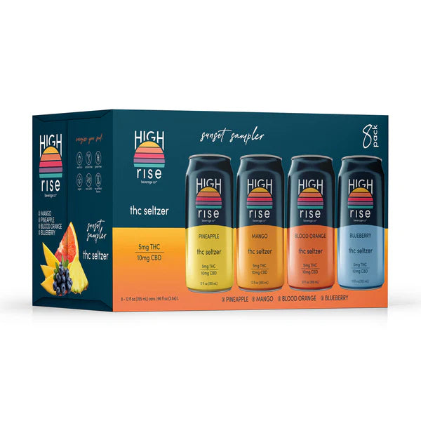 High Rise Delta-9 5mg Seltzer Variety 8-Pack High Rise Beverage Co. Coastal Hemp Co