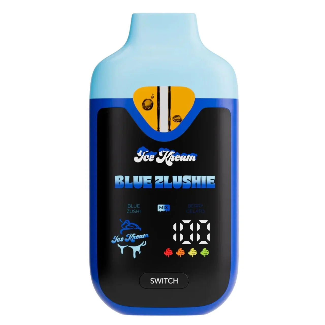 Ice Kream Blue Slushie dual-flavor disposable vape device.