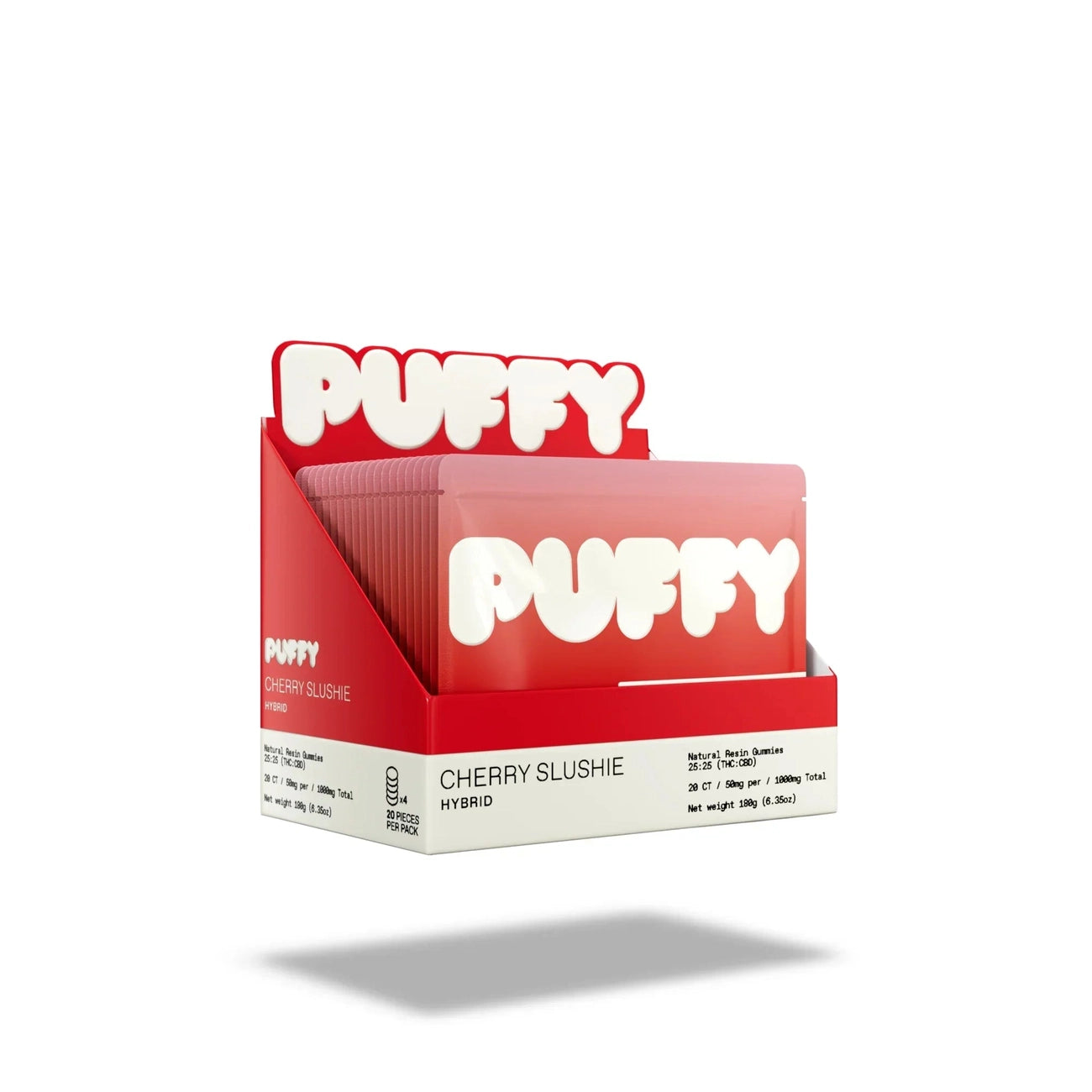 PUFFY Natural Resin THC Gummies 25mg 5pk Box QWIN Coastal Hemp Co
