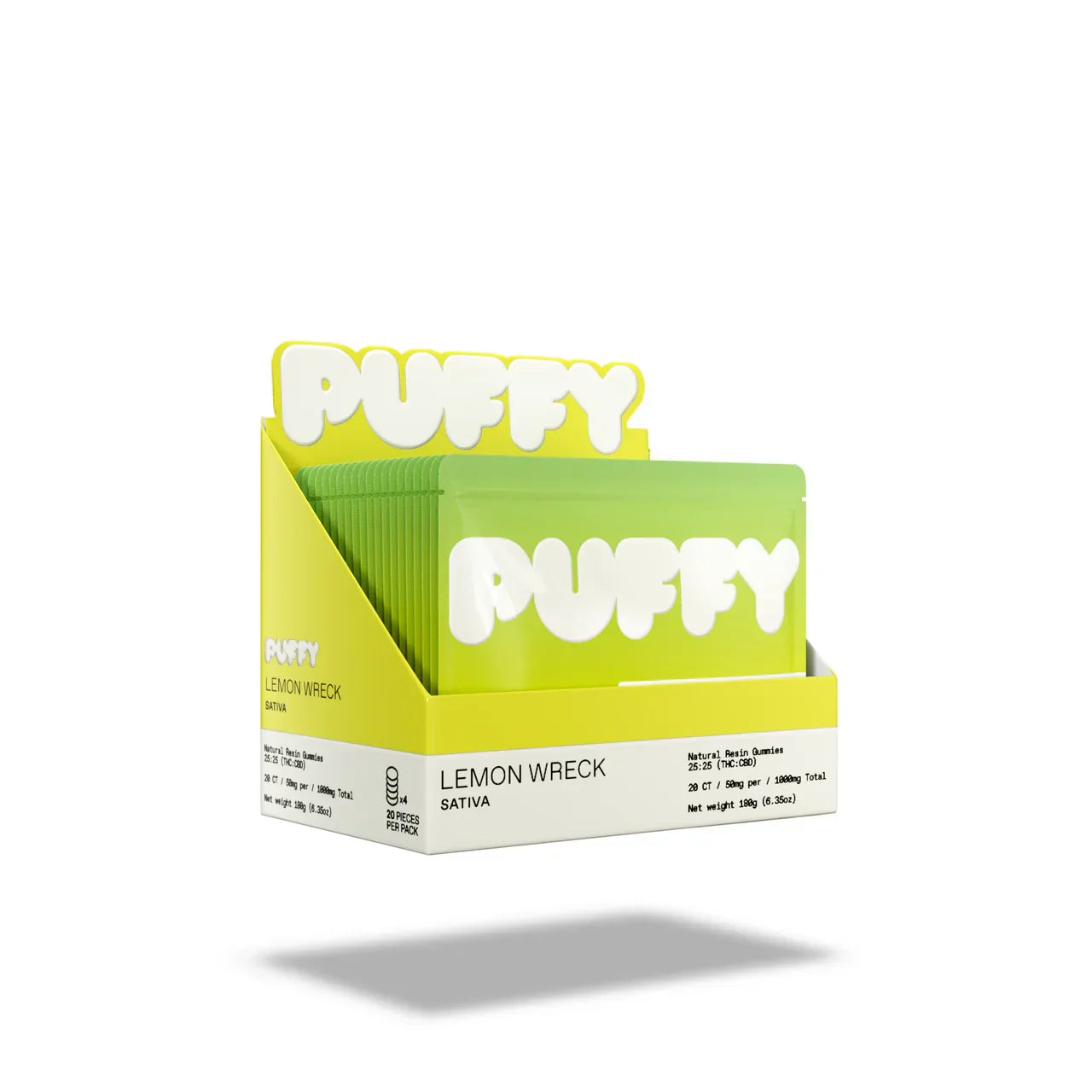 PUFFY Natural Resin THC Gummies 25mg 5pk Box  Coastal Hemp Co