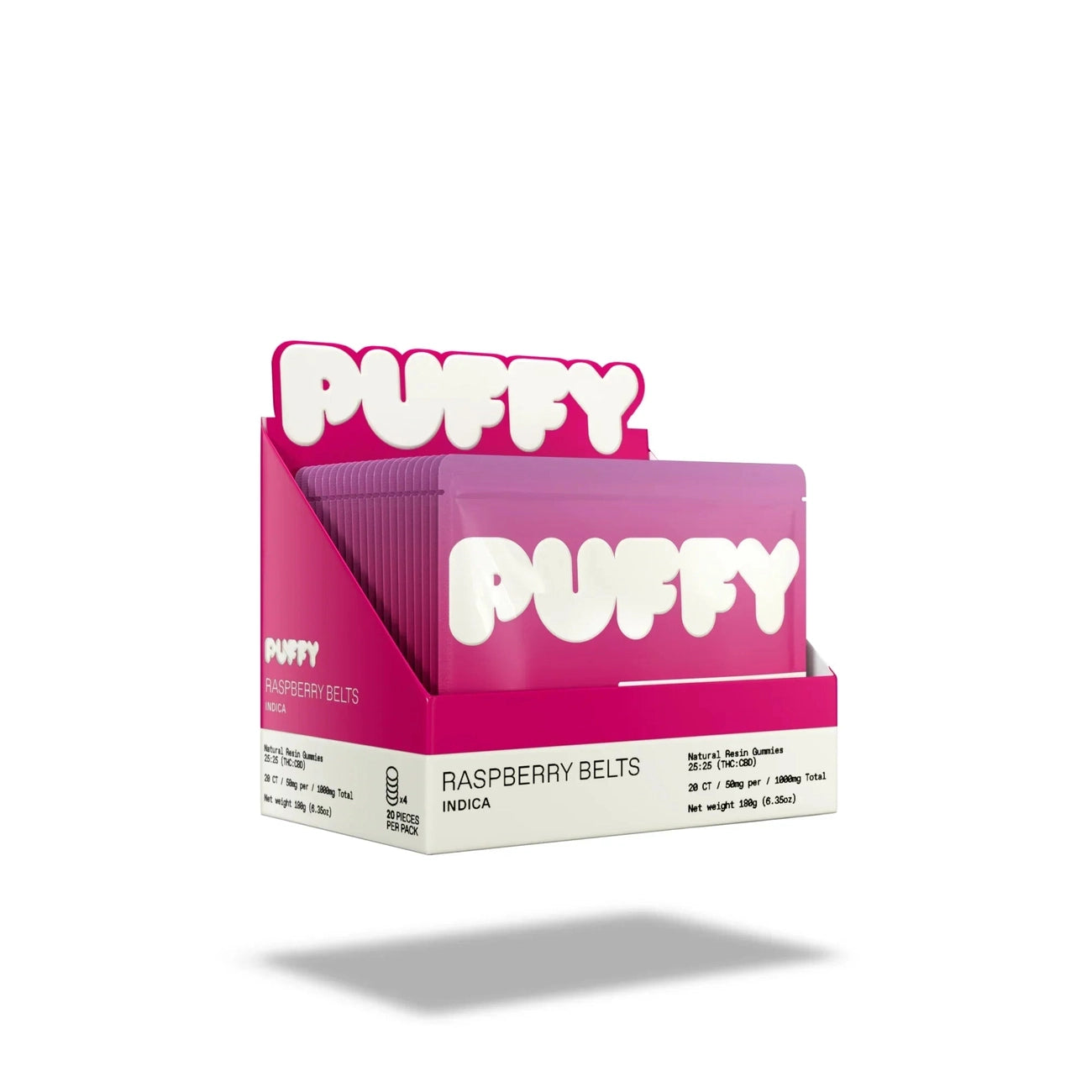 PUFFY Natural Resin THC Gummies 25mg 5pk Box QWIN Coastal Hemp Co