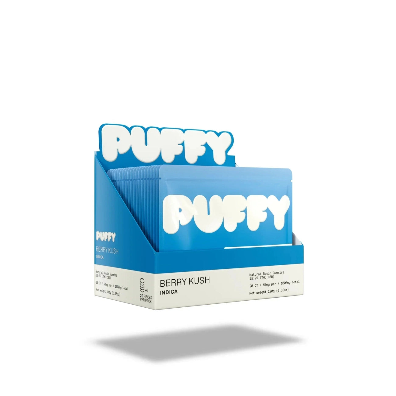 PUFFY Natural Resin THC Gummies 25mg 5pk Box  Coastal Hemp Co