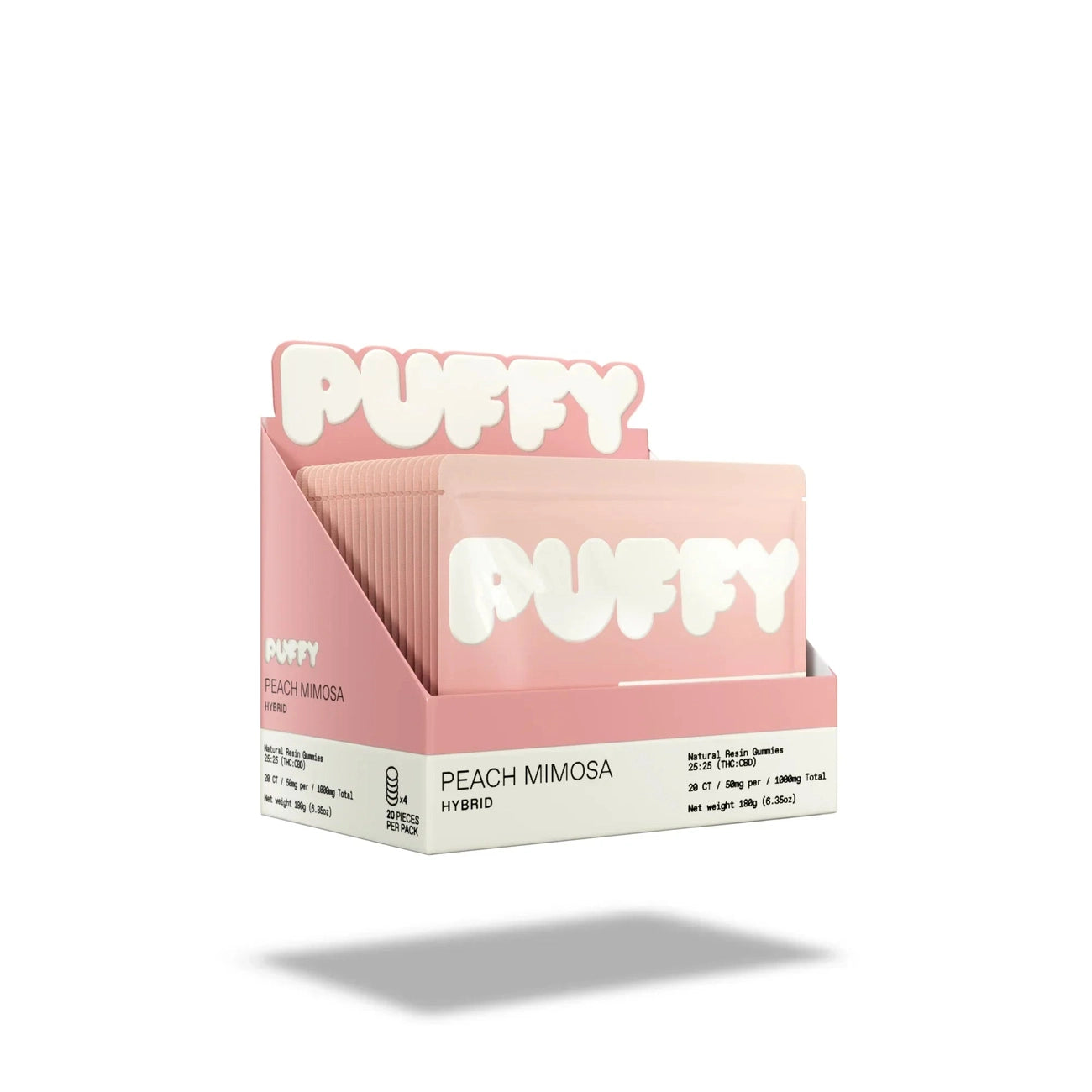 PUFFY Natural Resin THC Gummies 25mg 5pk Box QWIN Coastal Hemp Co