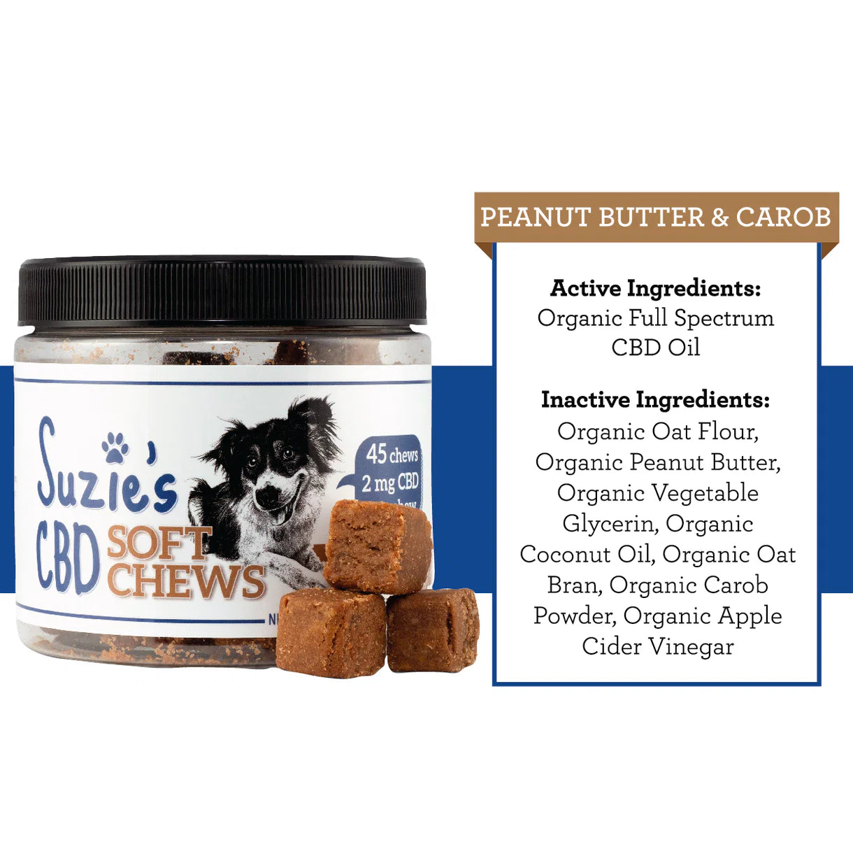 Suzie's CBD Dog Treats - Soft Chews 2mg - Coastal Hemp Co