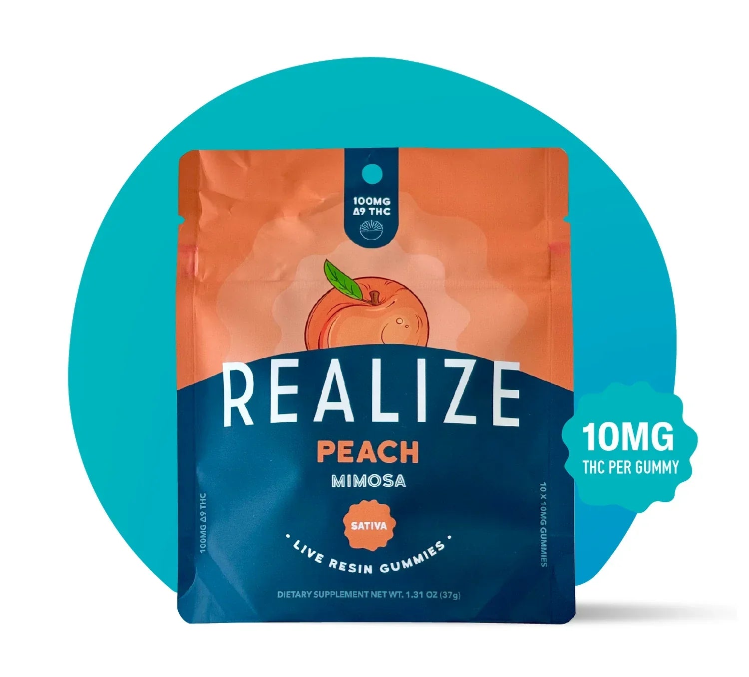 Realize Delta 9 Gummies 100 mg Live Resin Realize Coastal Hemp Co