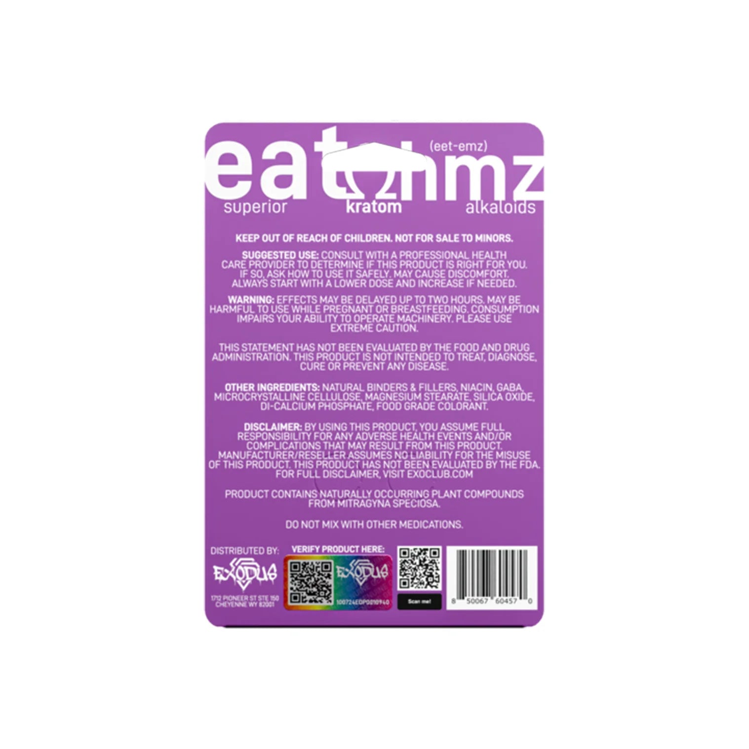 Eat Ohmz 7-OH 8-OH Red-OH Purple Kratom Tablets – 60mg – 2pk Exodus Labs Coastal Hemp Co