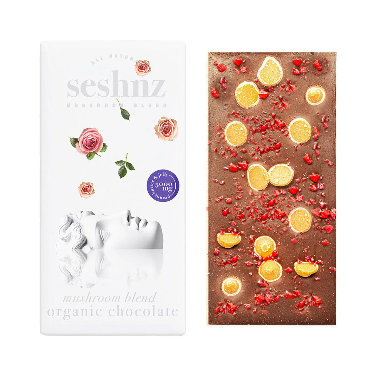 Seshnz Mushroom Chocolate Bar 5000mg Seshnz Coastal Hemp Co