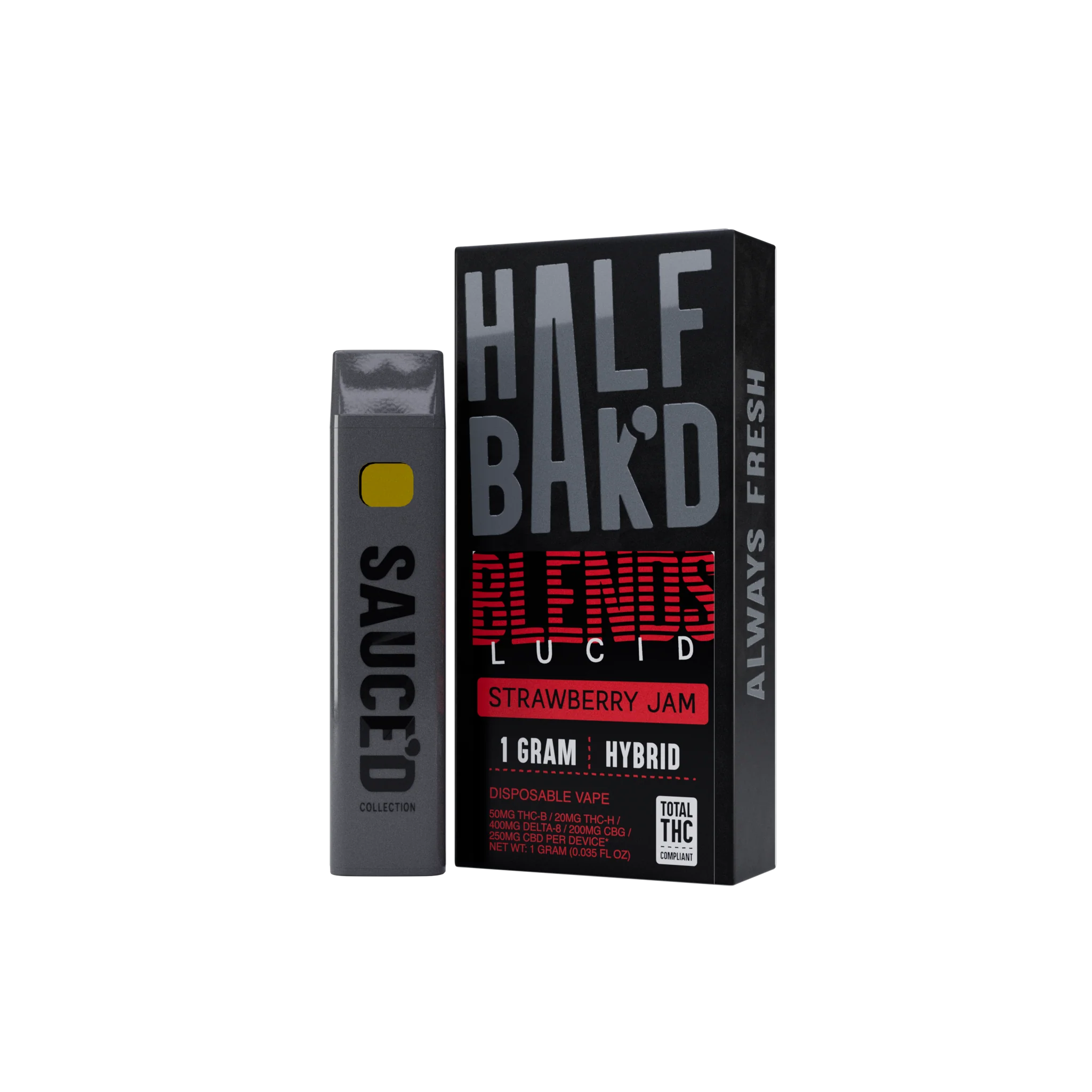 Half Bak'd - 1G THC Disposable Vape Half Bak'd Coastal Hemp Co