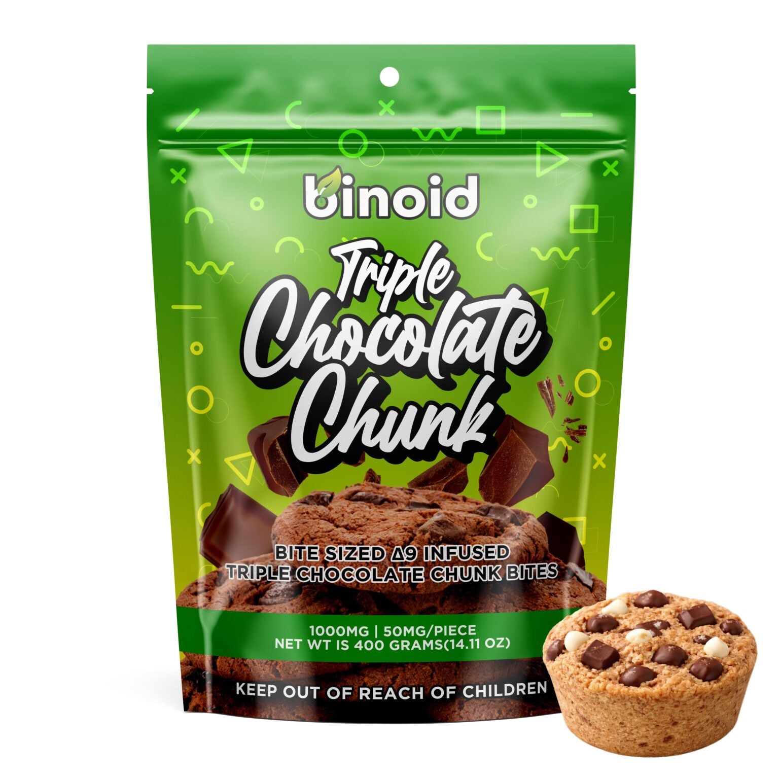 Binoid Mini Triple Chocolate Chunk Bites – 500mg Binoid Coastal Hemp Co