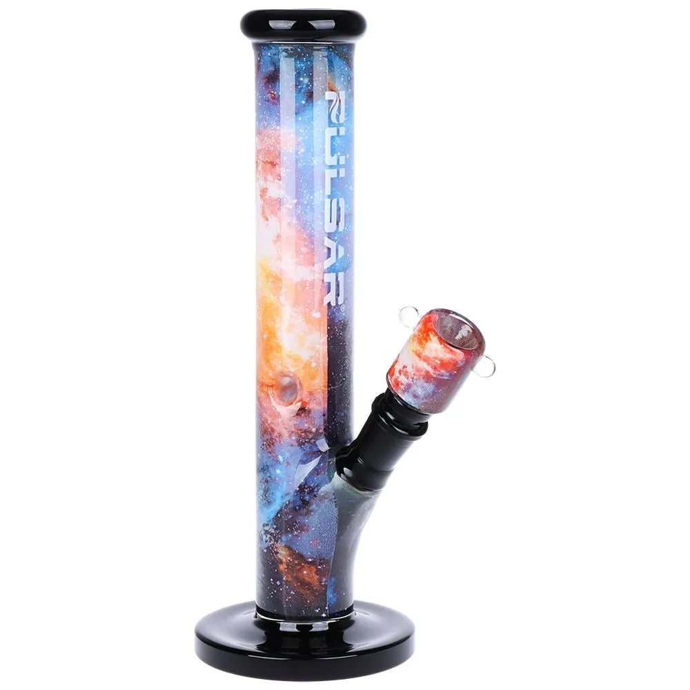 Pulsar Inside Print Straight Tube Glass Water Pipe 11.5"