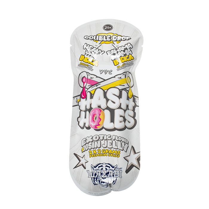 Double Drop Hash Holes Exotic Flower Rosin Jelly 2x2g, 21+ THC product with Wasabi flavor