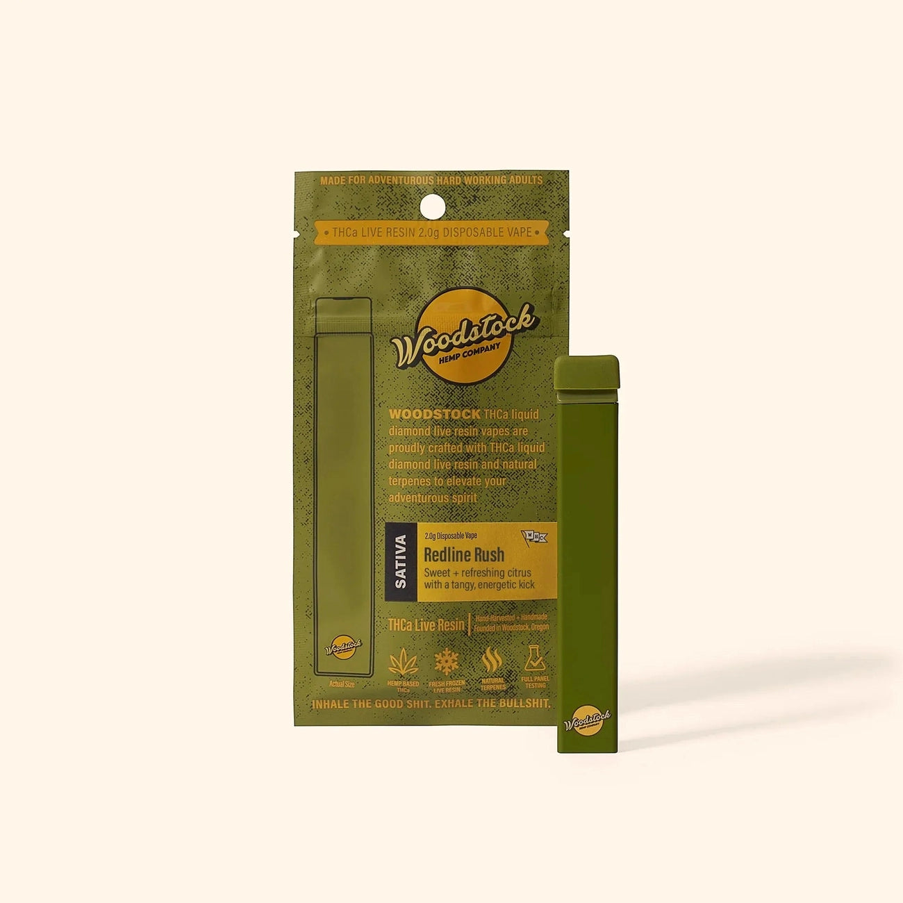 Woodstock THCa Liquid Diamond Live Resin 2.0g Disposable Woodstock Hemp Co Coastal Hemp Co