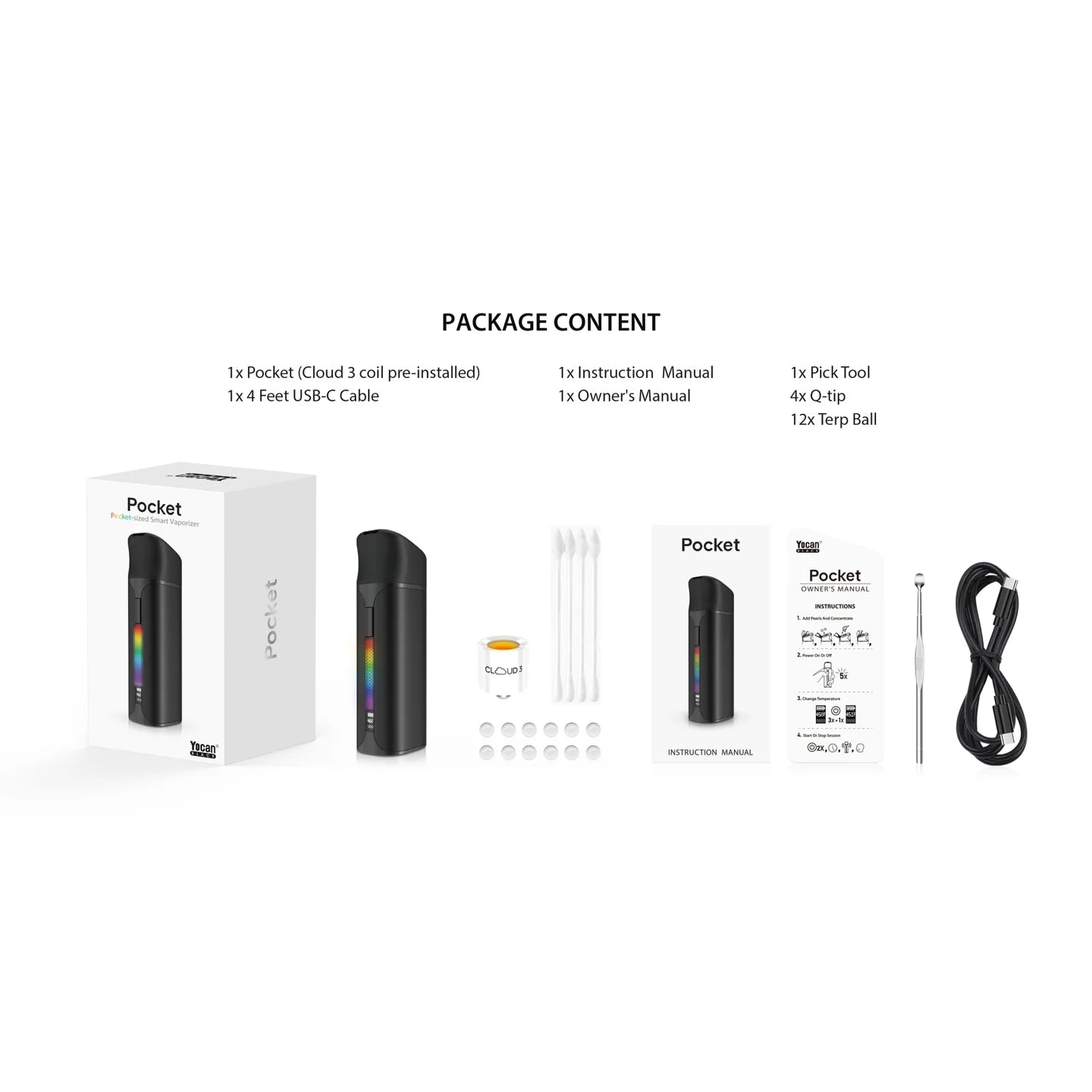 Yocan Black Pocket Concentrate Vaporizer Yocan Coastal Hemp Co