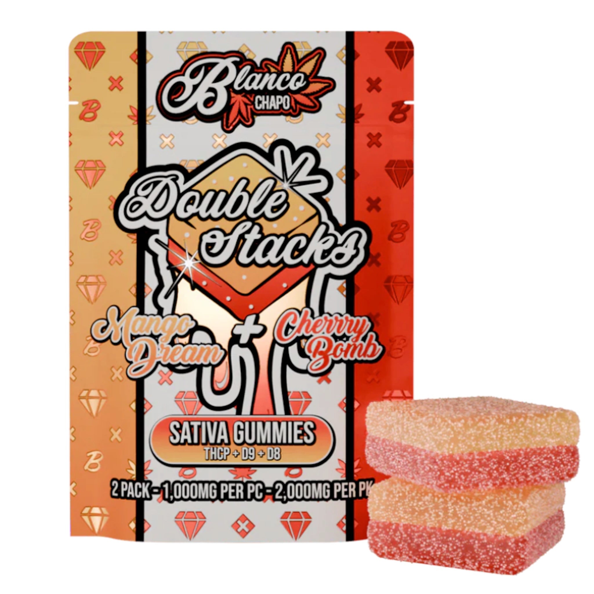 Chapo Double Stacks Bitez D8 D9 THCP 2pk Gummies - 2,000mg - Coastal Hemp Co