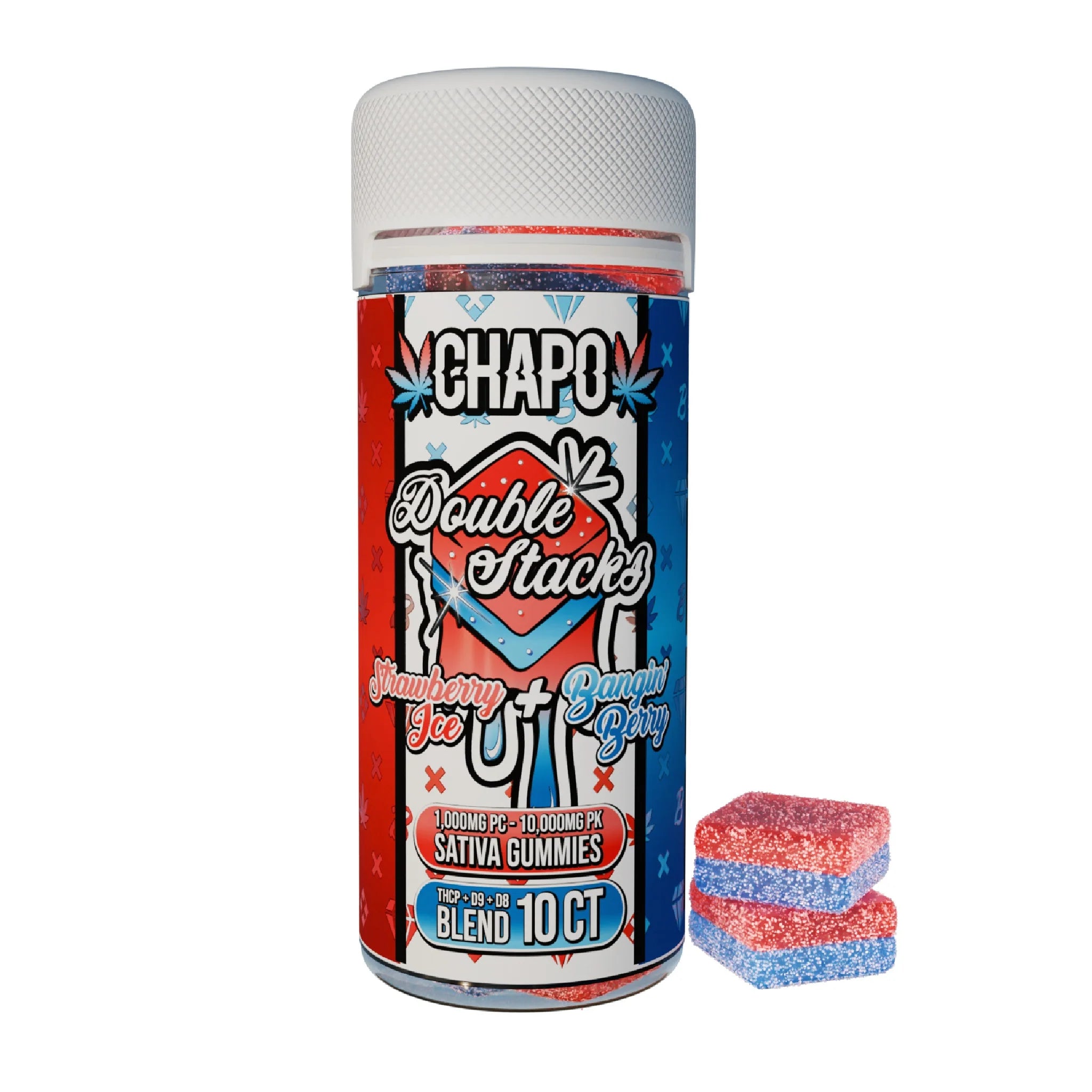 Chapo Double Stacks Bitez D8 D9 THCP Gummies 10,000mg