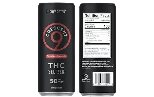 Crescent Canna - Crescent 9 High Potency THC Seltzer 50mg - Shop Coastal Hemp Co