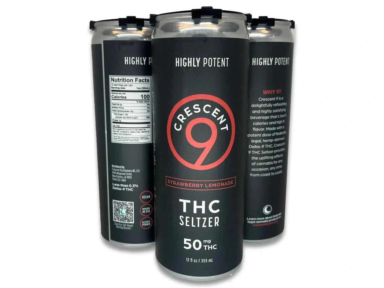 Crescent Canna - Crescent 9 High Potency THC Seltzer 50mg - Shop Coastal Hemp Co