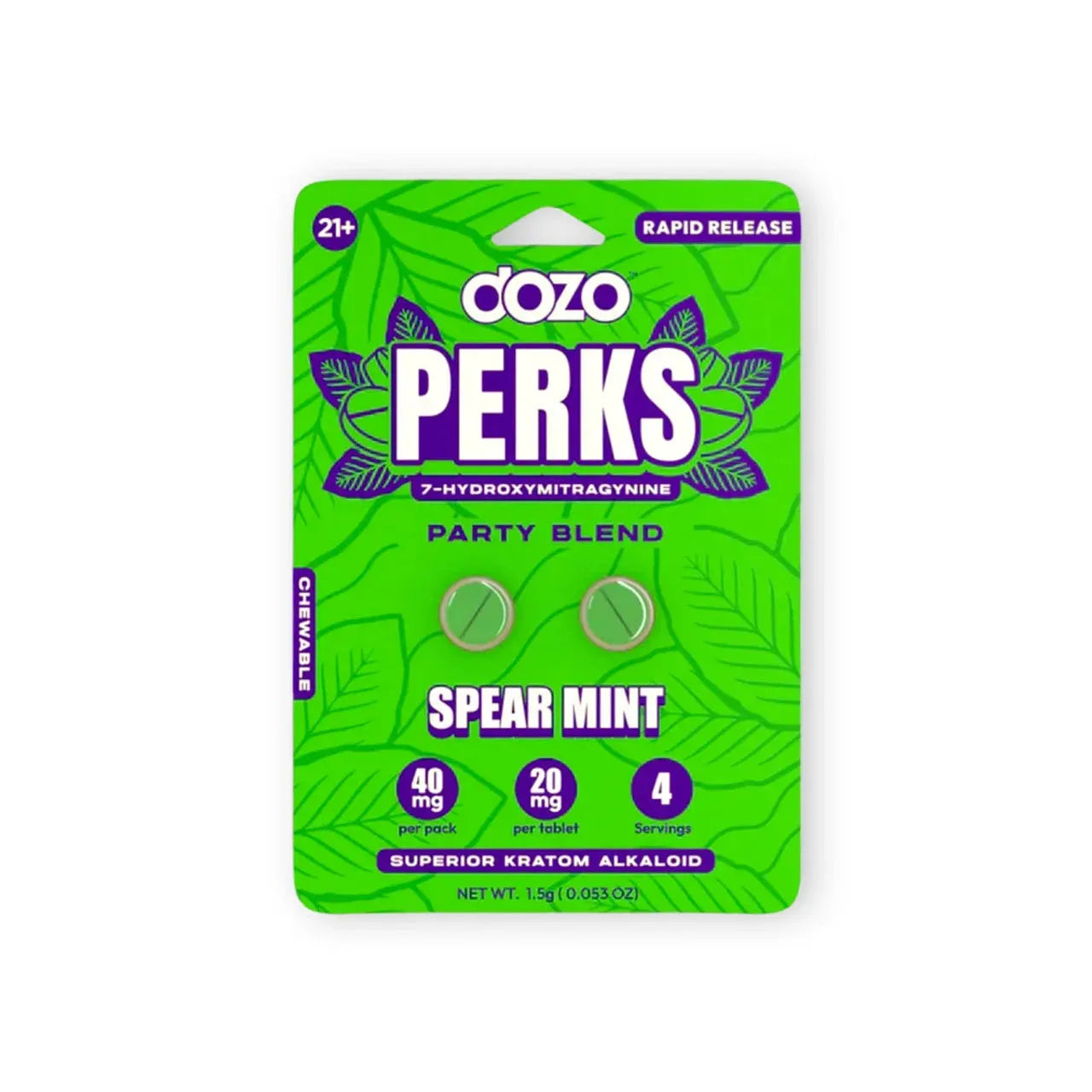 Dozo PERKS 7-Hydroxy Tablets 40mg Display 10 count