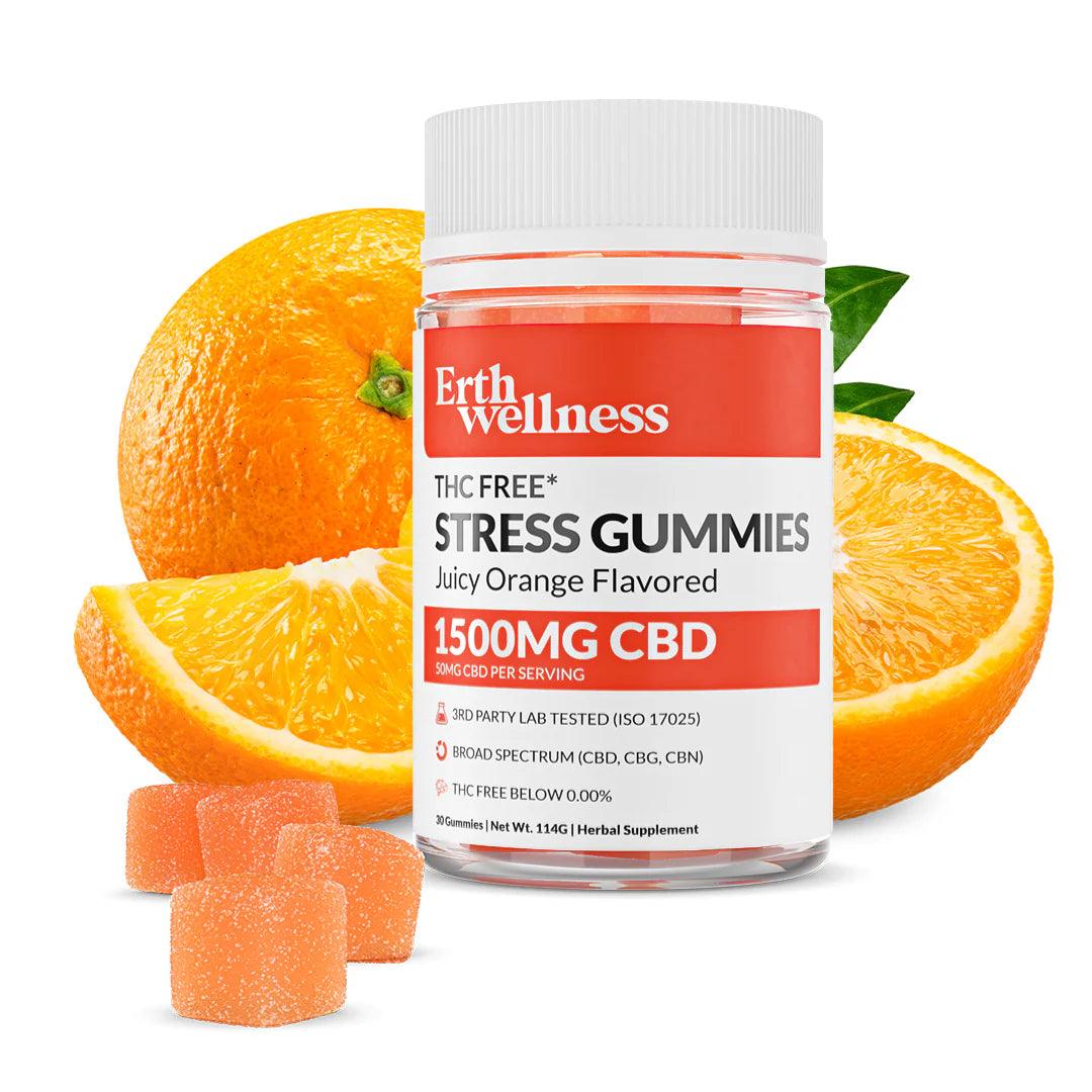 Erth Wellness THC Free STRESS Gummies - Vegan - Coastal Hemp Co