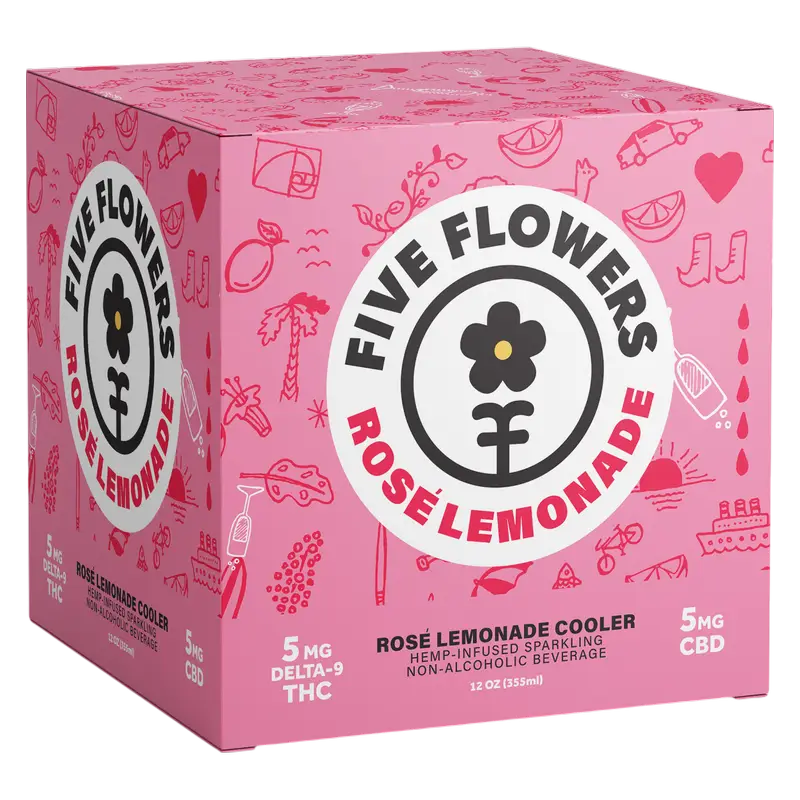 Five Flowers Delta 9 Seltzers 5mg Hemp-Derived Cooler Five Flowers Coastal Hemp Co