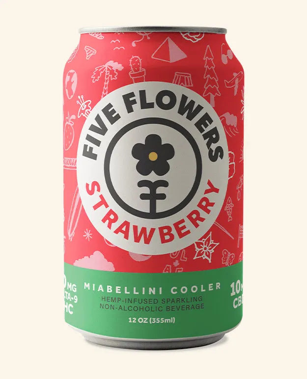 Five Flowers Delta 9 Seltzers 10mg Seasonal - NEW Five Flowers Coastal Hemp Co