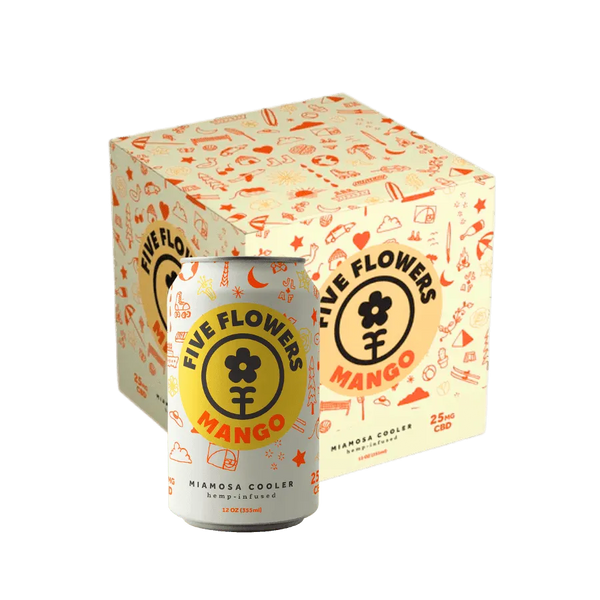 Five Flowers CBD Seltzer 25mg Hemp-Derived Miamosa Chiller