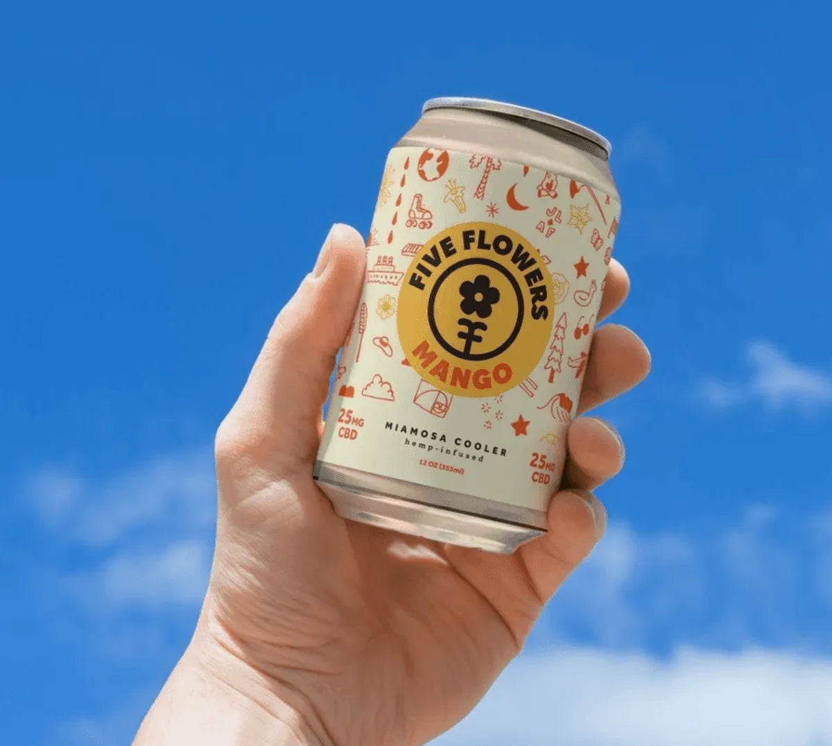Five Flowers CBD Seltzer 25 mg Miamosa Chiller - Coastal Hemp Co