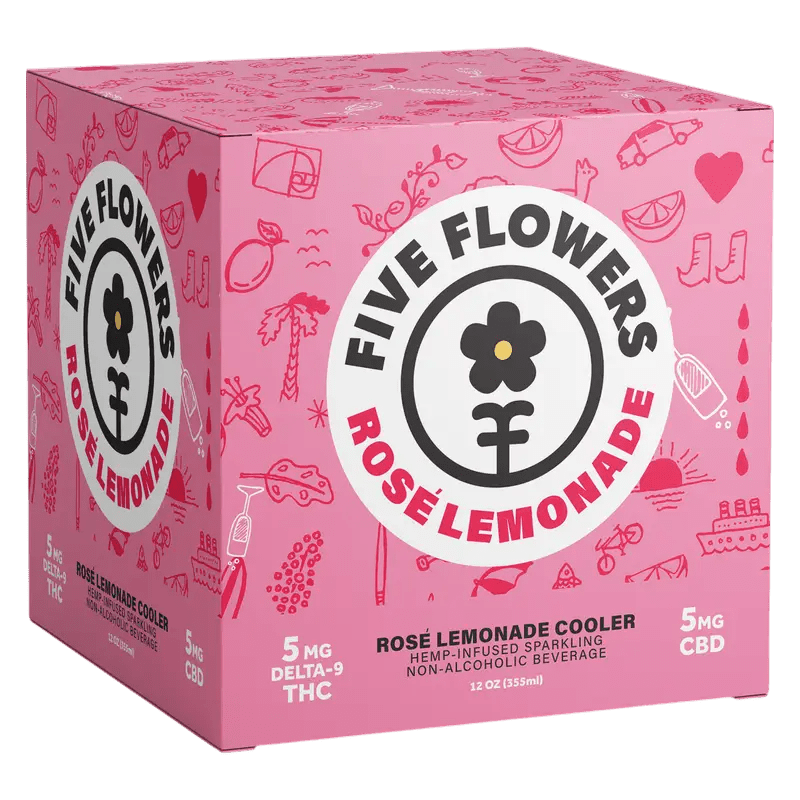 Five Flowers Delta 9 Seltzers 5mg Hemp-Derived Cooler Five Flowers Coastal Hemp Co