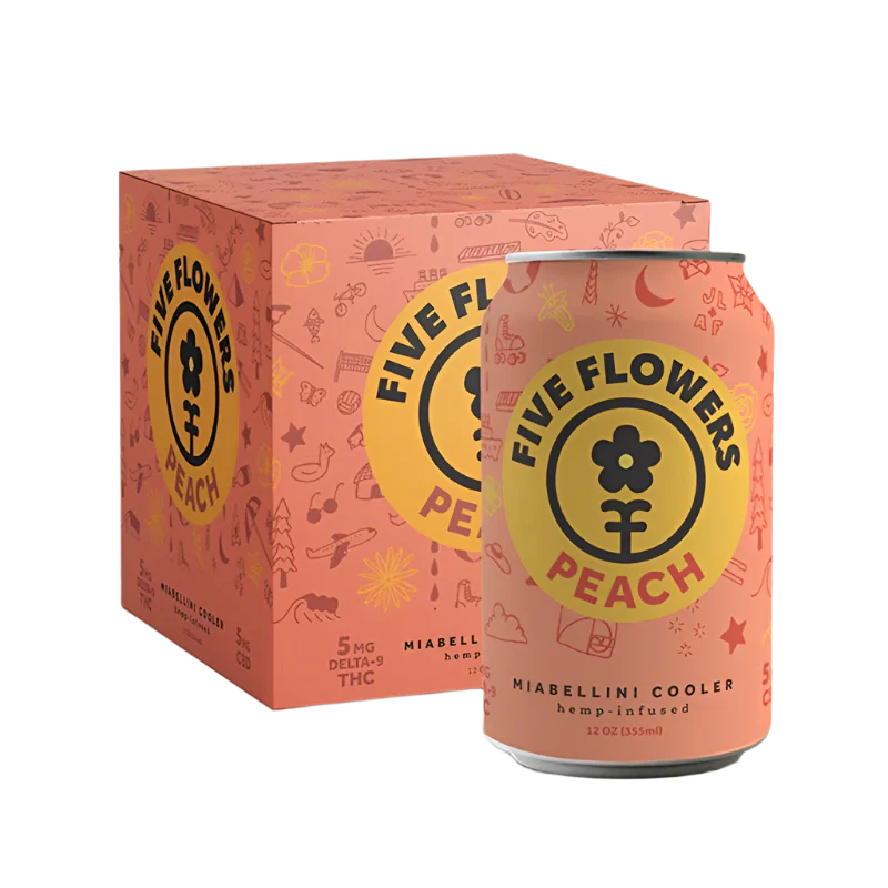 Five Flowers Delta 9 Seltzers 5mg Hemp-Derived Cooler