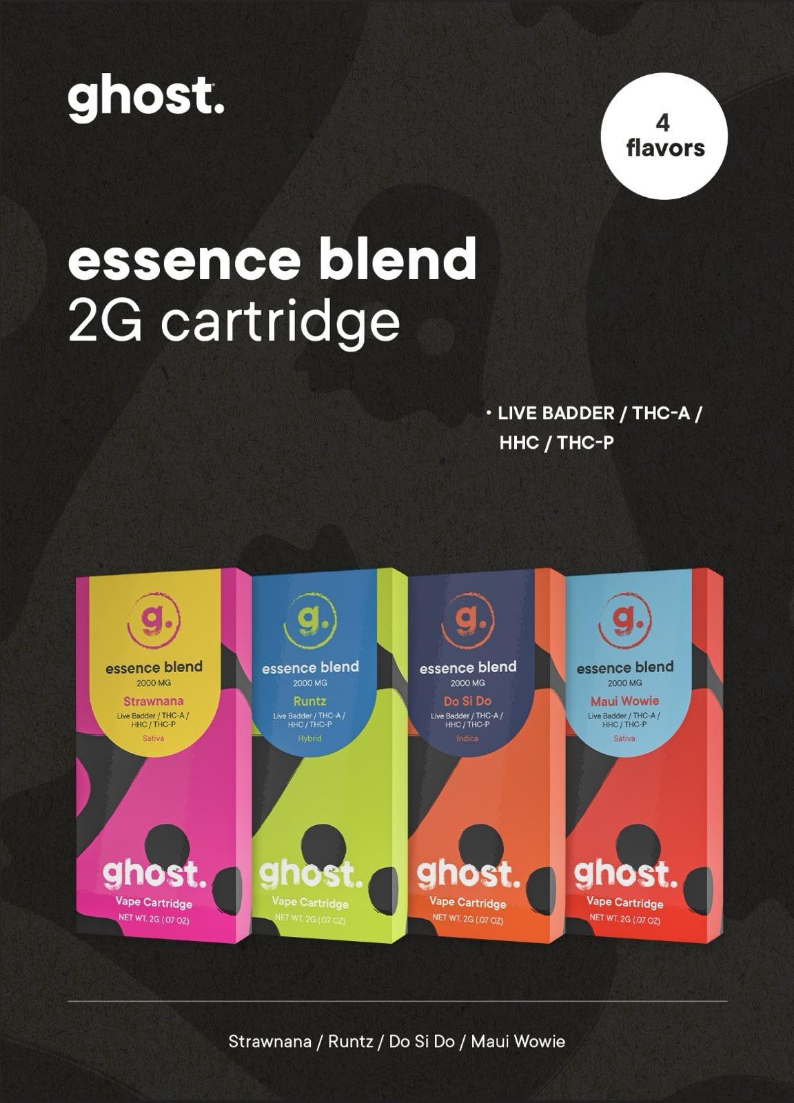 GhostHemp - Ghost Essence Blend THC-A Cartridge 2G - Shop Coastal Hemp Co