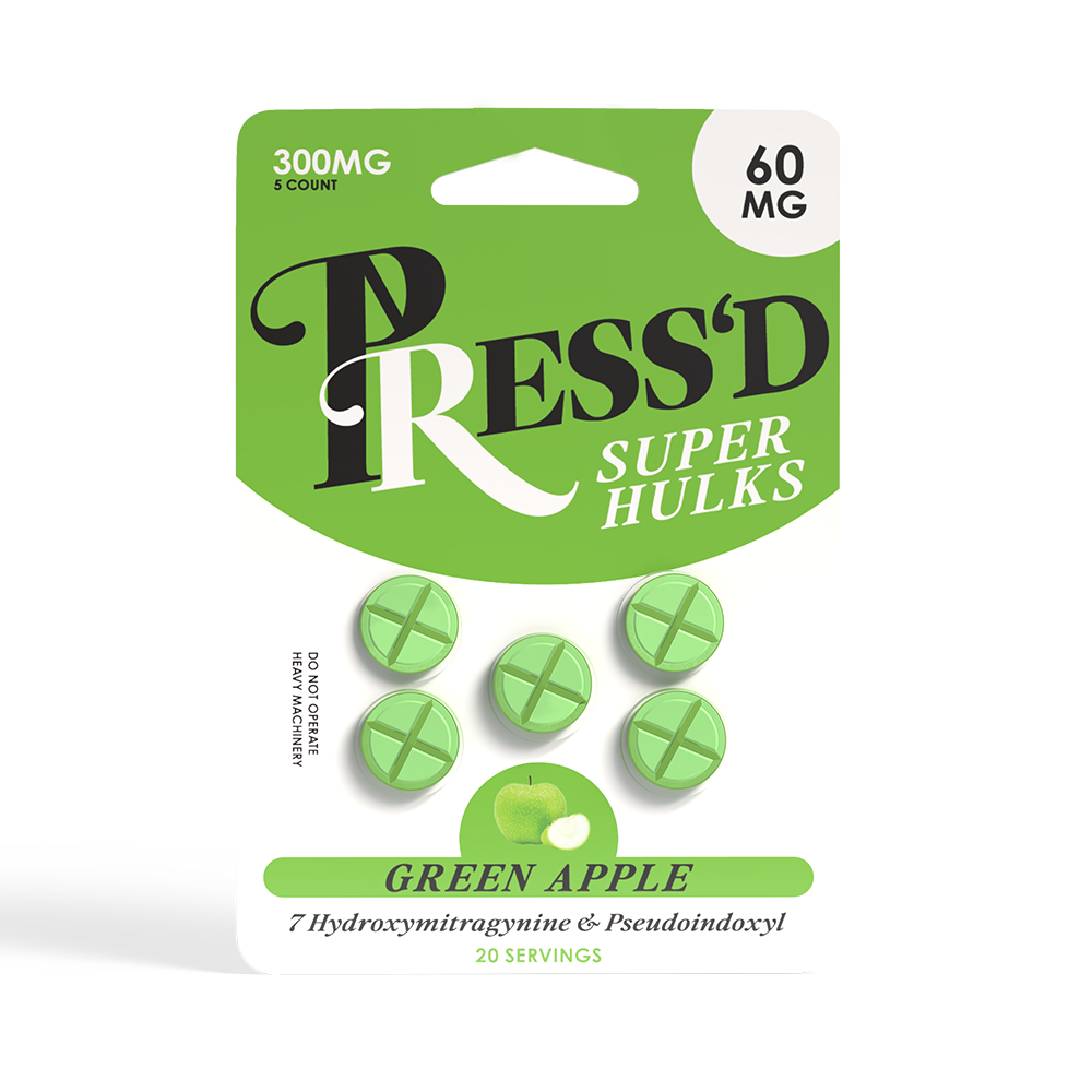 Press'd Super Hulk Blend 7-OH + Pseudo 60mg 5pk Trippy Sugar Coastal Hemp Co