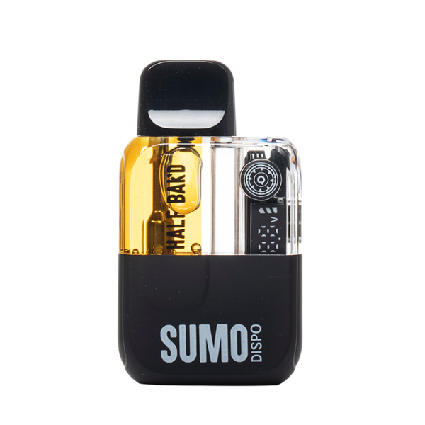 HALF BAK'D Sumo Disposable 5G display box featuring 5-pack rosin options for a rich vaping experience.