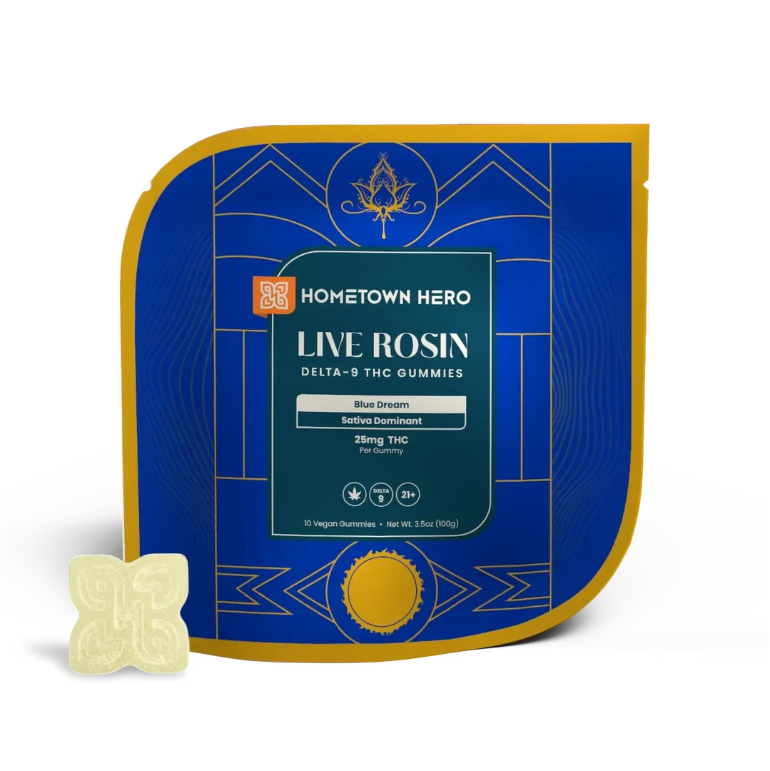 Hometown Hero Live Rosin Delta 9 Gummies 2ct Hometown Hero Coastal Hemp Co