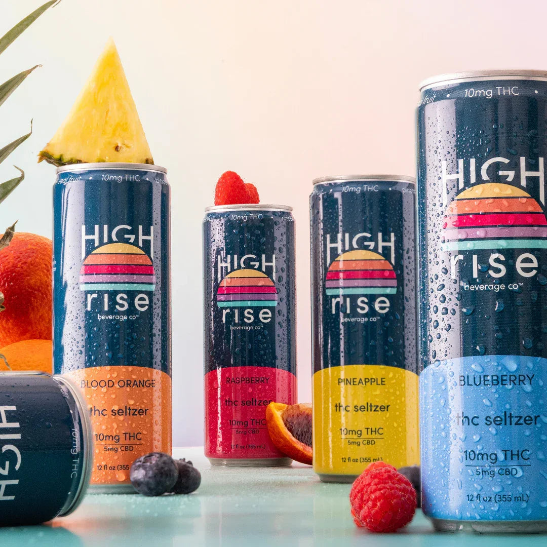 High Rise Delta-9 10mg Seltzer Variety 8-Pack High Rise Beverage Co. Coastal Hemp Co