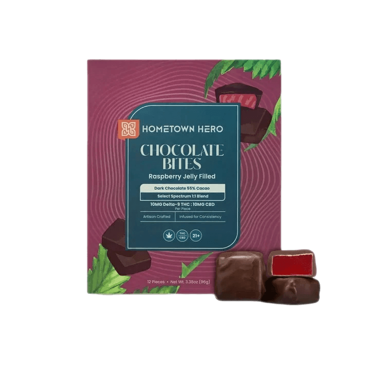 Hometown Hero - Raspberry Jelly Dark Chocolate Bites - Shop Coastal Hemp Co