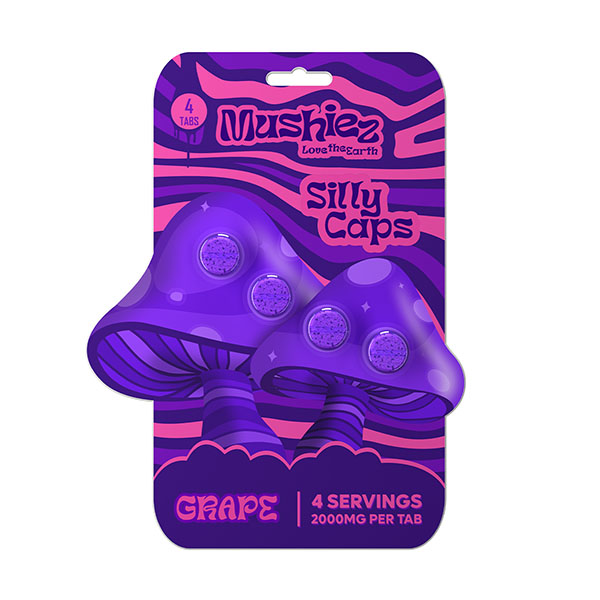 Mushiez Silly Caps grape 2000mg tablets, 4ct pack from Coastal Hemp Co
