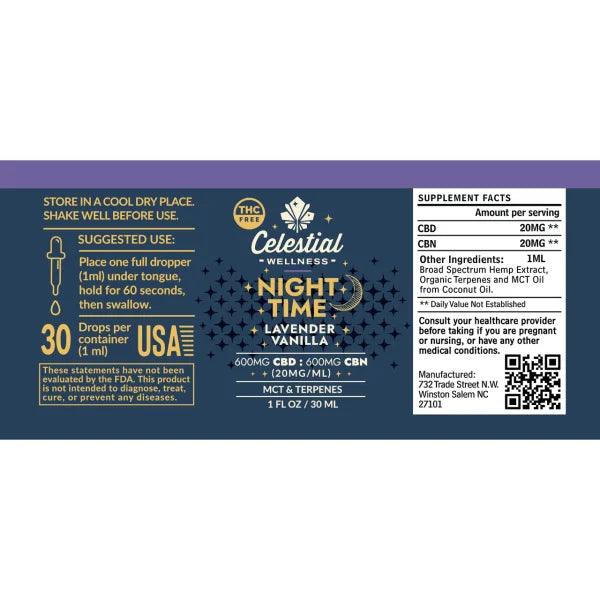 Night Time CBD CBN Tincture Lavender Vanilla - Coastal Hemp Co