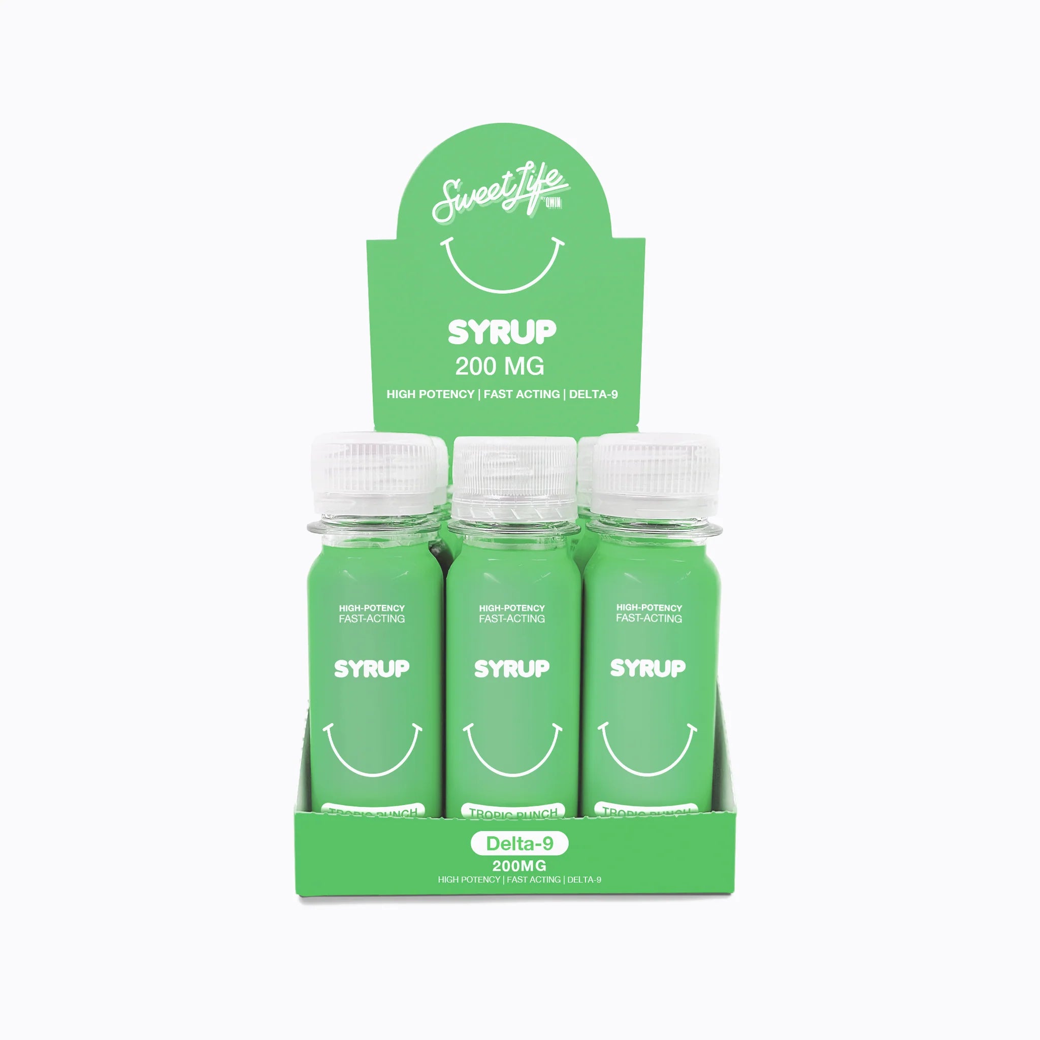 PUFFY Delta-9 Syrup 200mg 12-Pack Display QWIN Coastal Hemp Co