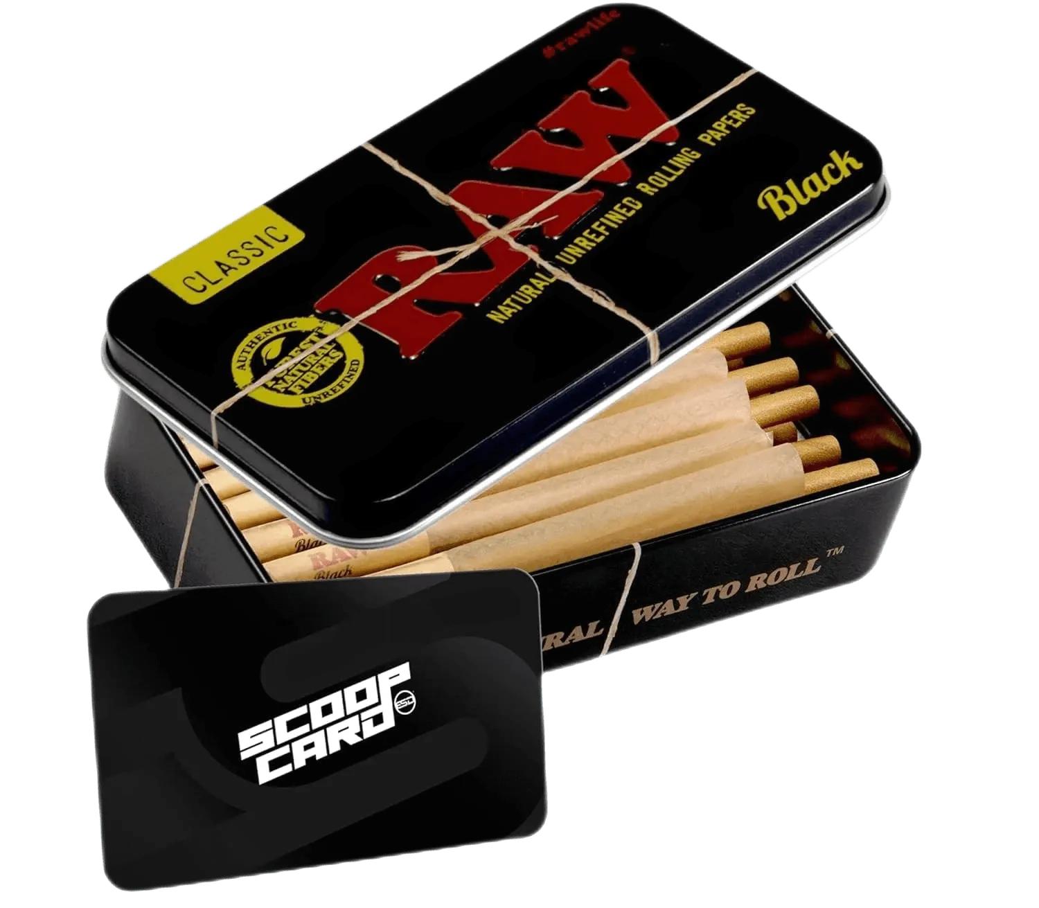 RAW Black Raw Classic Pre-rolled Cones 1-1/4 Packed with Packing Tubes - Coastal Hemp Co