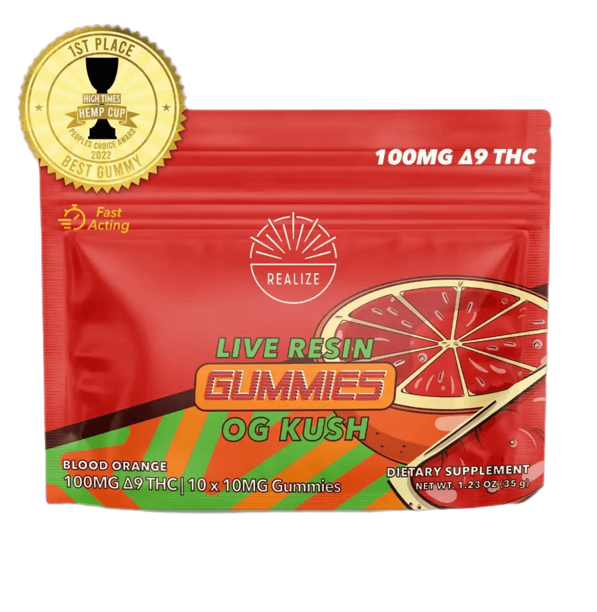 Realize D9 Gummies 100 mg Live Resin - Coastal Hemp Co - Coastal Hemp Co