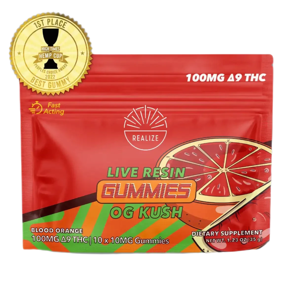 Realize D9 Gummies 100 mg Live Resin - Coastal Hemp Co - Coastal Hemp Co