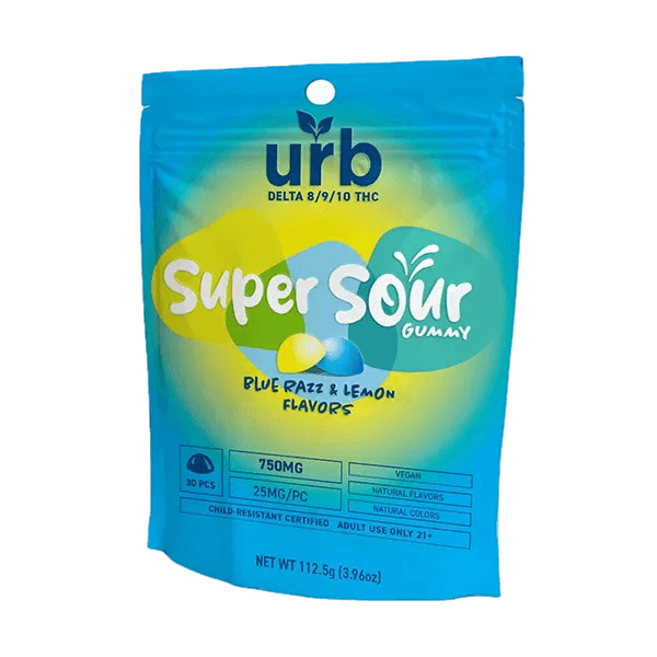 Urb Super Sour Gummies 750 mg Delta 8/9/10 THC - Coastal Hemp Co