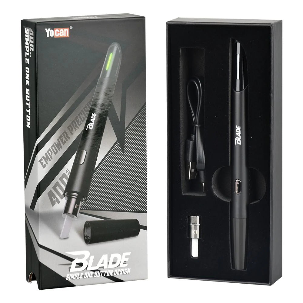 Yocan Blade hot knife black kit with charging cable, from Coastal Hemp Co.